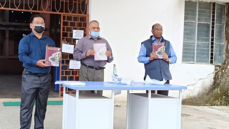 Prof BV Rao, Prof Paradesi Lal and Prof Sangyu during the release of the book on May 4.